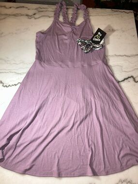 art class Lilac Ribbed Dress with Patterned Scrunchie